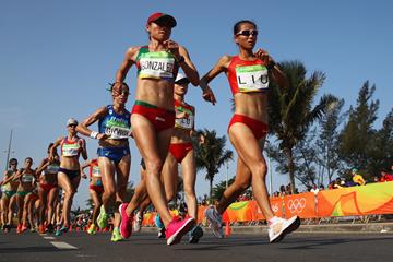 Liu Hong and Maria Guadalupe Gonzalez in the 20km race walk at the Rio 2016 Olympic Games (Getty Images)